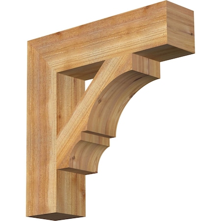 Ekena Millwork Balboa Block Rough Sawn Bracket, Western Red Cedar, 6"W x 26"D x 26"H BKT06X26X26BOA05RWR